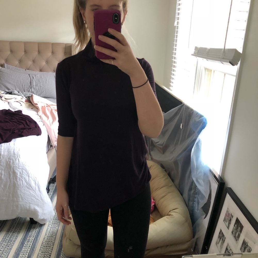 Loft striped turtleneck tee, size medium